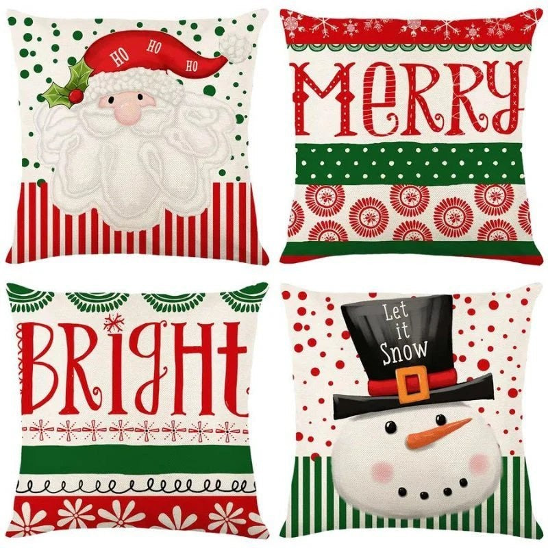 Christmas Throw Pillow Covers, Set of 4
