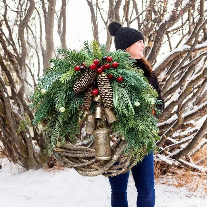 Christmas Wreath – Handmade Vine with Dried Florals