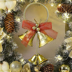 Christmas Wreath with Golden Poinsettias – Mixed Ornaments