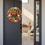 Christmas Wreath with Golden Poinsettias – Mixed Ornaments