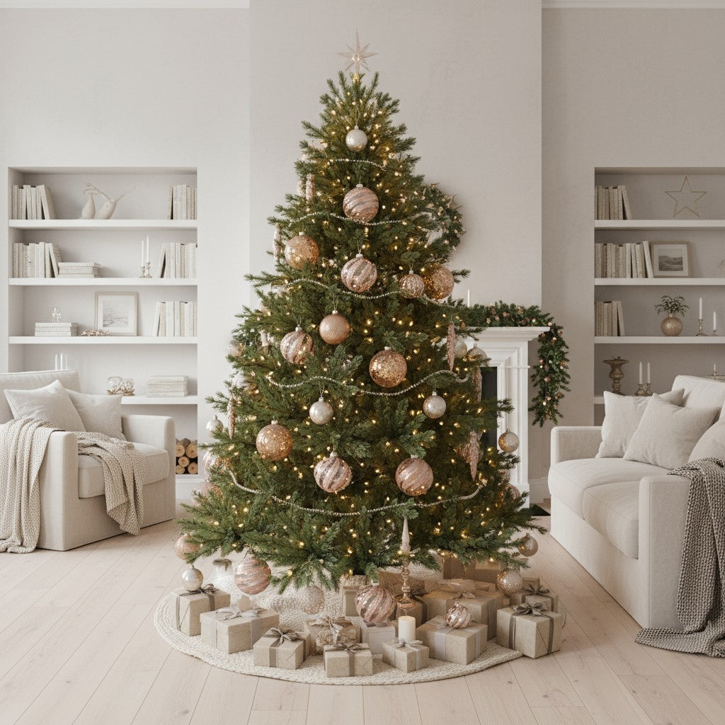 Clear Christmas Ball Ornaments, Set of 9