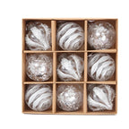 Clear Christmas Ball Ornaments, Set of 9