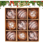 Clear Christmas Ball Ornaments, Set of 9
