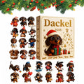 Dachshund Advent Calendar with 24 Acrylic Ornaments – For the Tree, a Wreath or Your Keys – Image 1