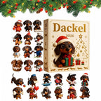 Dachshund Advent Calendar with 24 Acrylic Ornaments – For the Tree, a Wreath or Your Keys – Image 1