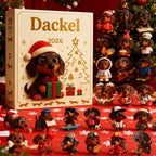 Dachshund Advent Calendar with 24 Acrylic Ornaments – For the Tree, a Wreath or Your Keys – Image 2