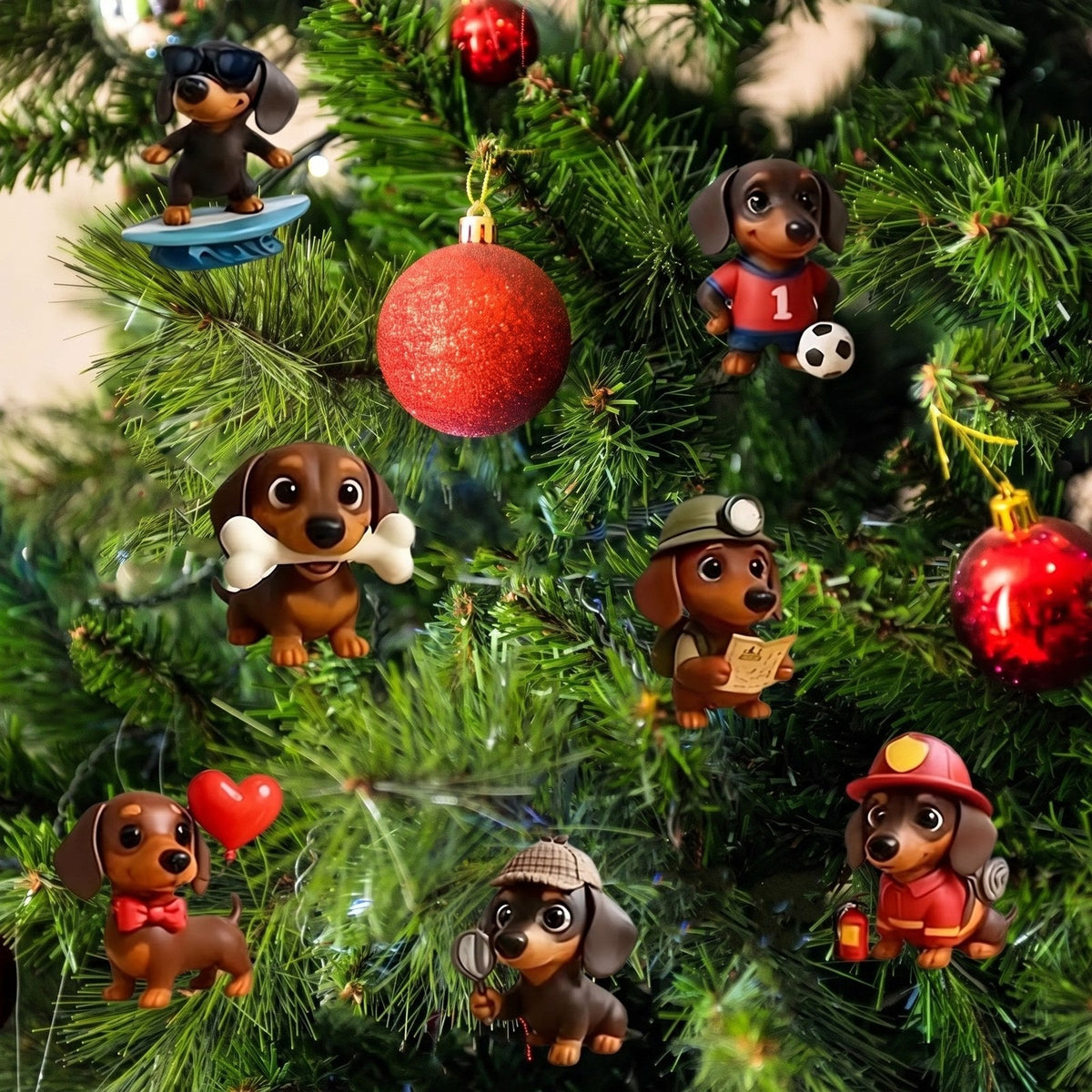 Dachshund Advent Calendar with 24 Acrylic Ornaments – For the Tree, a Wreath or Your Keys – Image 3