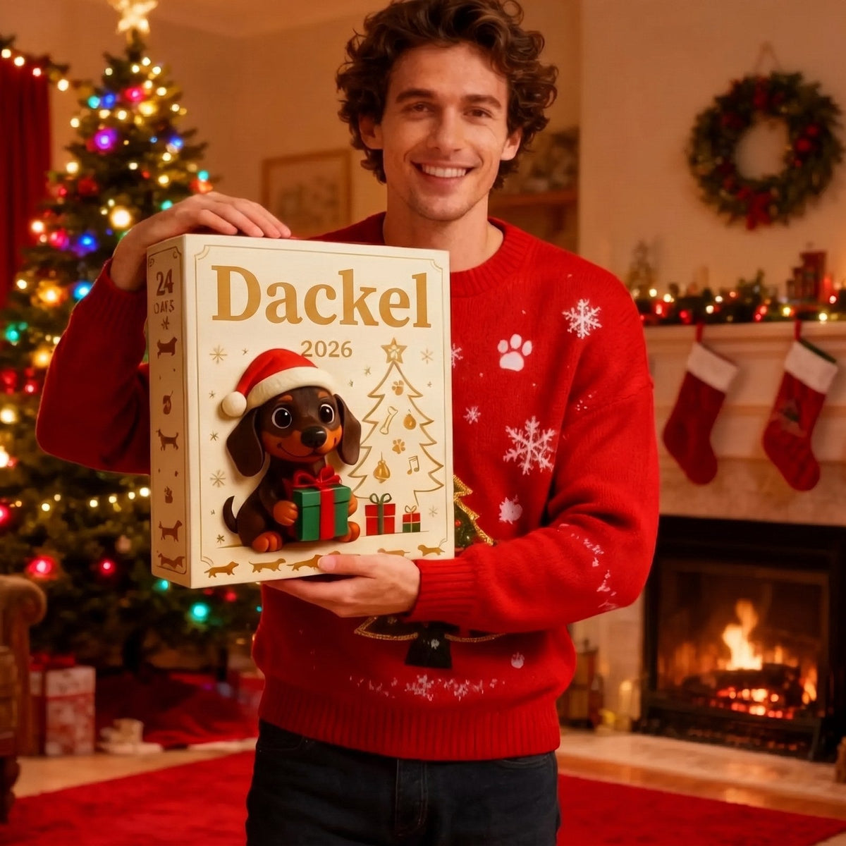 Dachshund Advent Calendar with 24 Acrylic Ornaments – For the Tree, a Wreath or Your Keys – Image 5