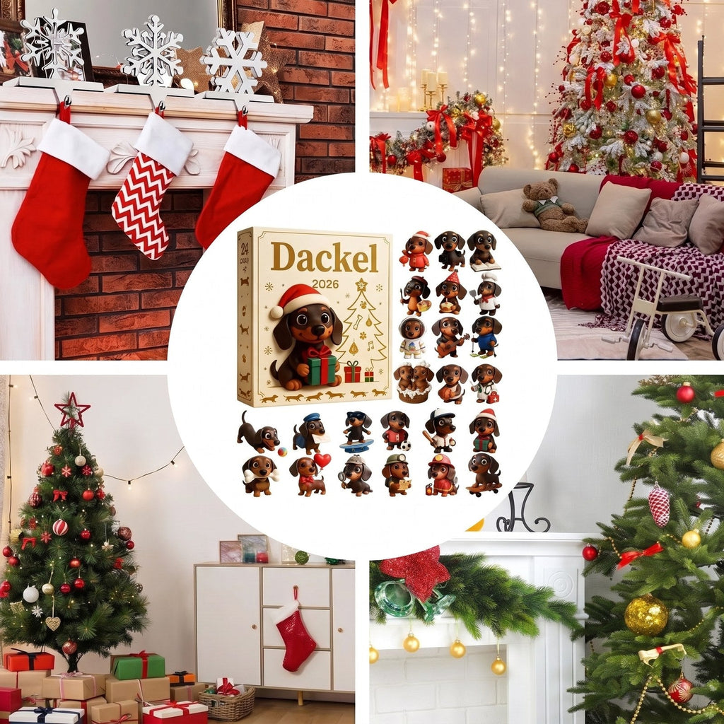 Dachshund Advent Calendar with 24 Acrylic Ornaments – For the Tree, a Wreath or Your Keys – Image 6