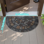Half-Round Mosaic Door Mat in Woven Polyester – Stone Look That Won't Wear Off – Image 2