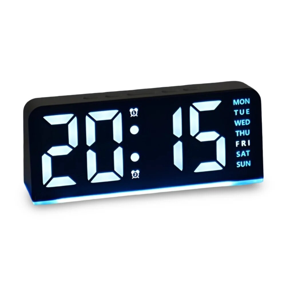 Digital LED Alarm Clock – Colored Night Light for Bedroom