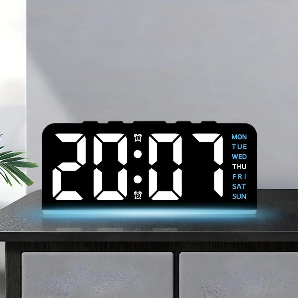 Digital LED Alarm Clock – Colored Night Light for Bedroom