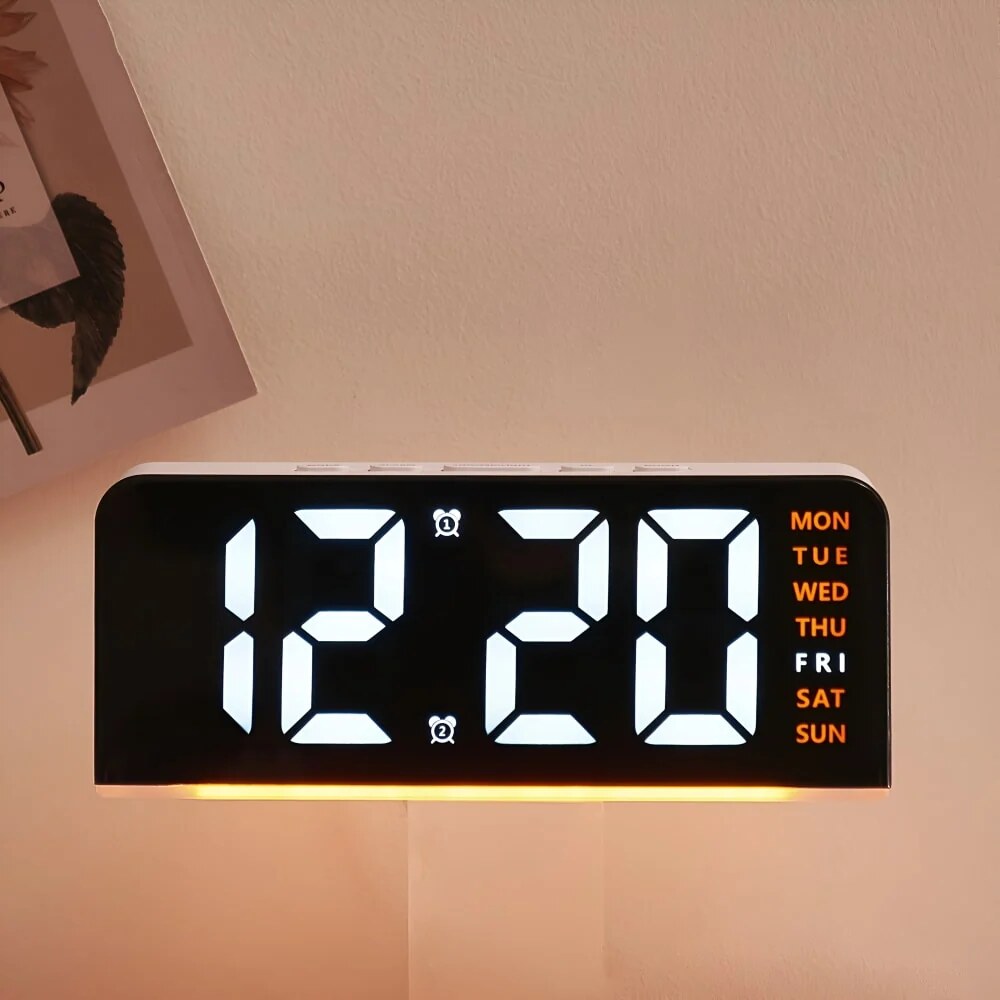 Digital LED Alarm Clock – Colored Night Light for Bedroom
