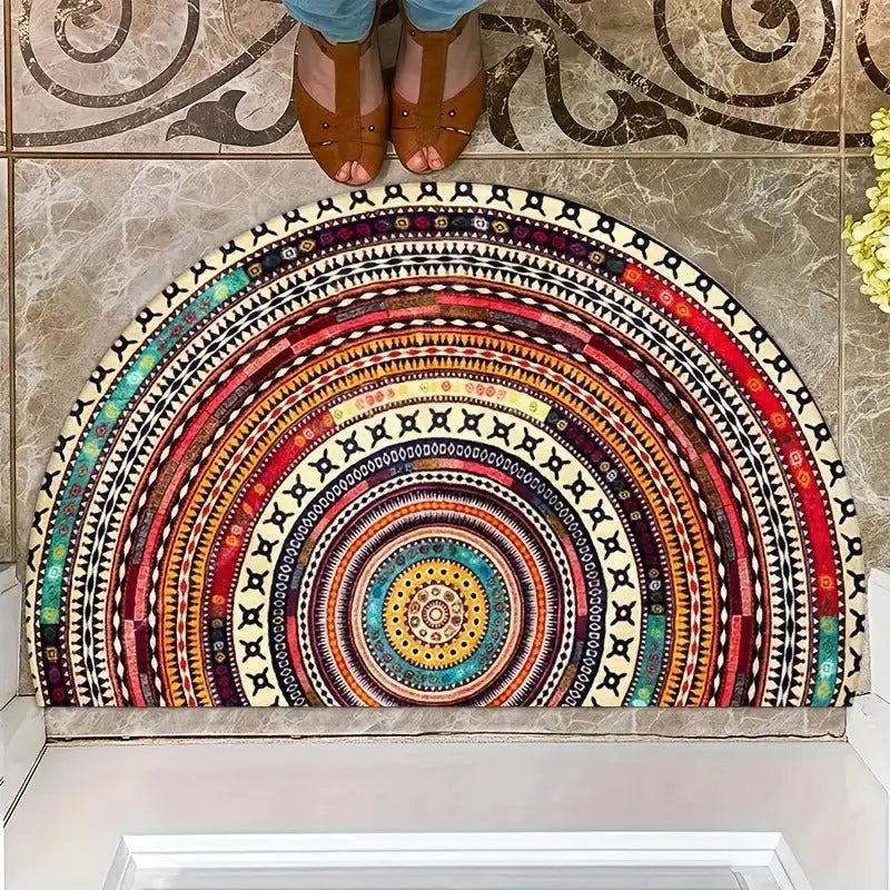 Halbmond-Fußmatte im Boho-Muster – einen Zentimeter flach – Bild 4