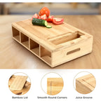 Bamboo Cutting Board with Four Drawers – Chop, Grate and Collect in One Place – Image 8