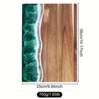 Acacia Wood Serving Board with Resin Inlay – Green or Pink Wave – Image 11