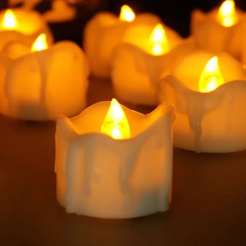 Flickering LED Tea Lights, Set of 12