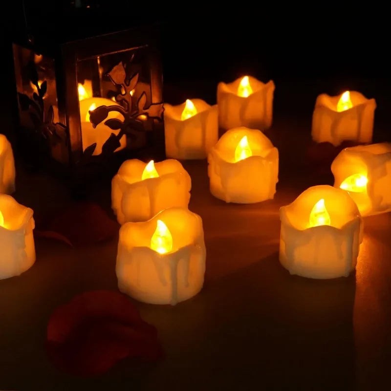 Flickering LED Tea Lights, Set of 12