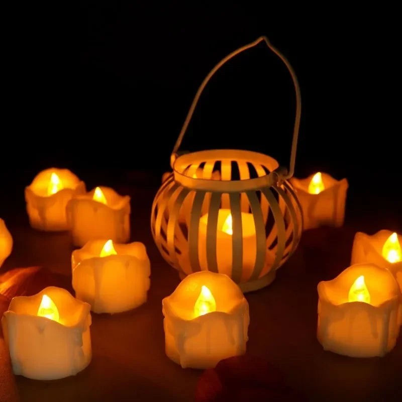 Flickering LED Tea Lights, Set of 12