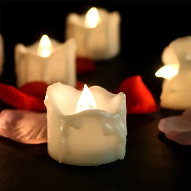 Flickering LED Tea Lights, Set of 12