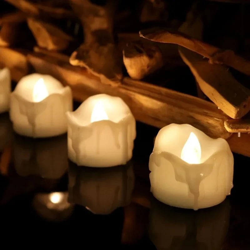 Flickering LED Tea Lights, Set of 12