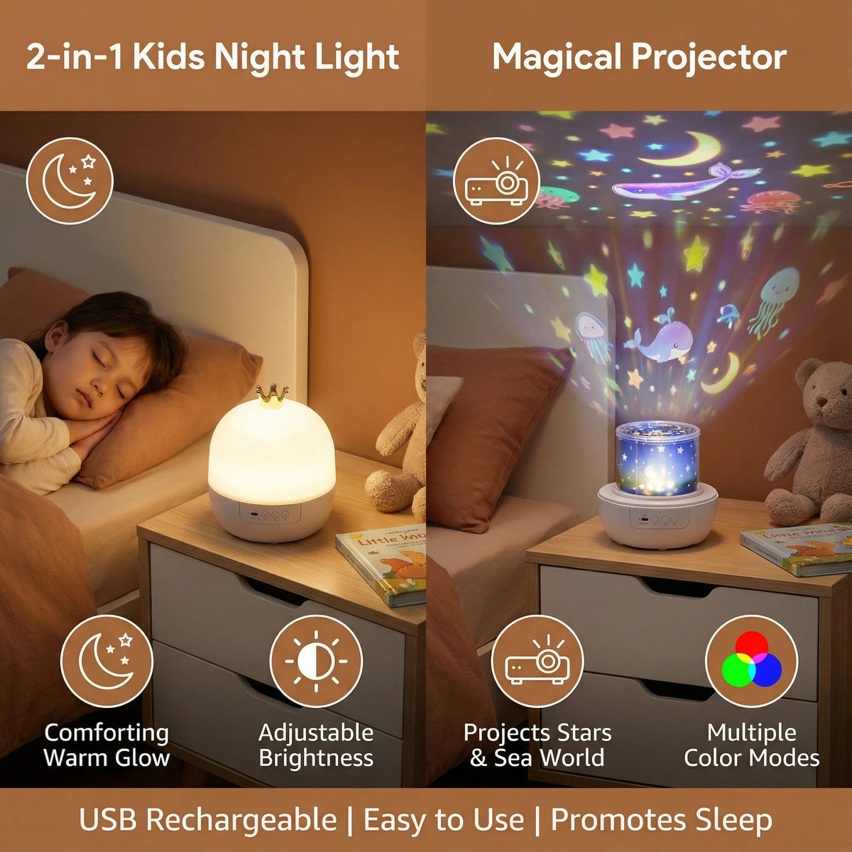 Galaxy Projector Night Light – Stars and Ocean Scenes