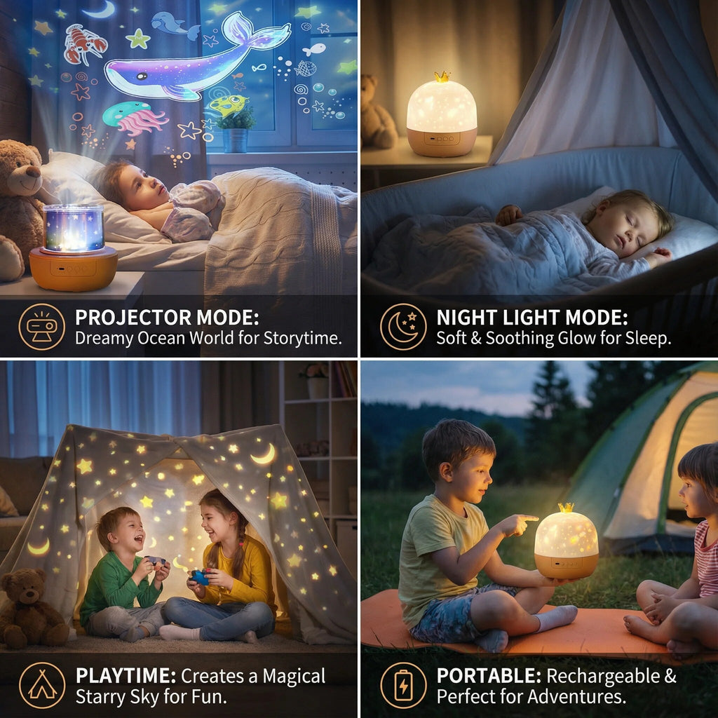 Galaxy Projector Night Light – Stars and Ocean Scenes