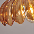 Flower-Shaped Glass Pendant Light with Brass Socket – Tints the Light on the Table – Image 8