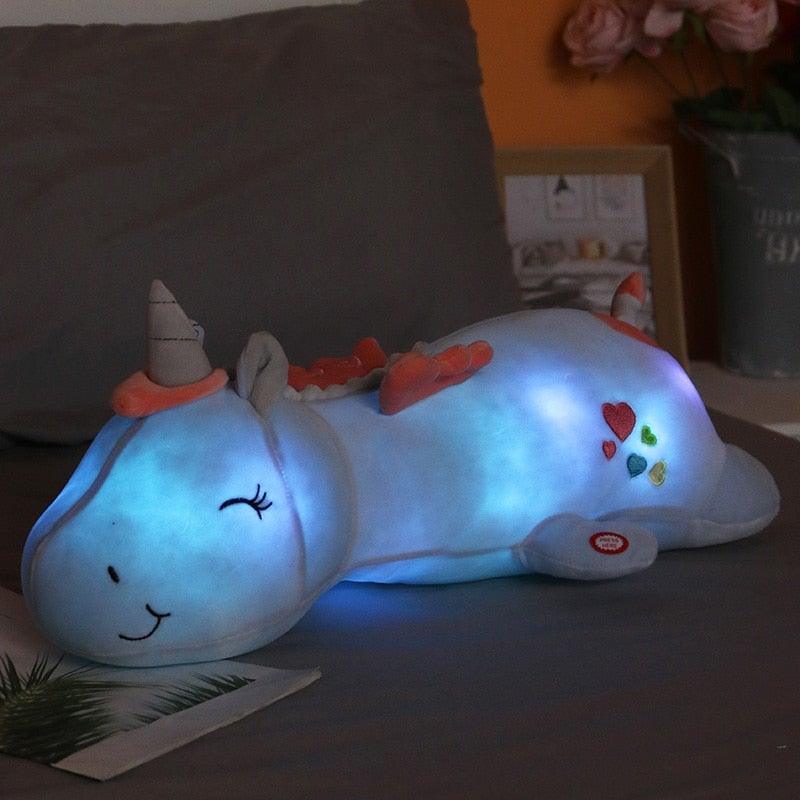 Kuscheltier-Einhorn mit Leuchtfunktion – wechselnde Regenbogenfarben – Bild 5