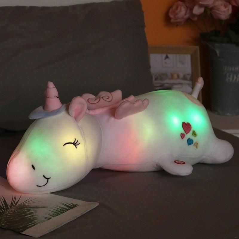 Kuscheltier-Einhorn mit Leuchtfunktion – wechselnde Regenbogenfarben – Bild 6