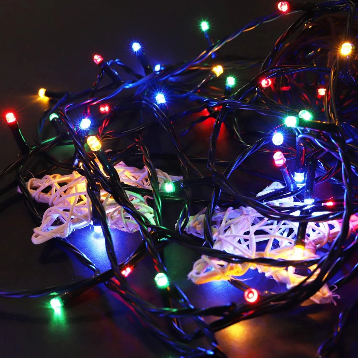 Green Wire String Lights with Remote