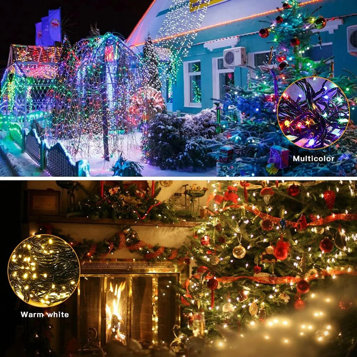 Green Wire String Lights with Remote