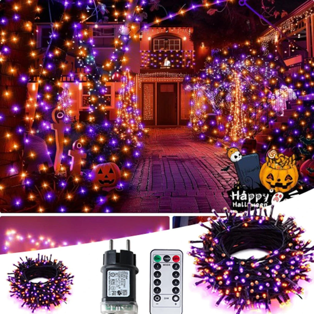 Green Wire String Lights with Remote