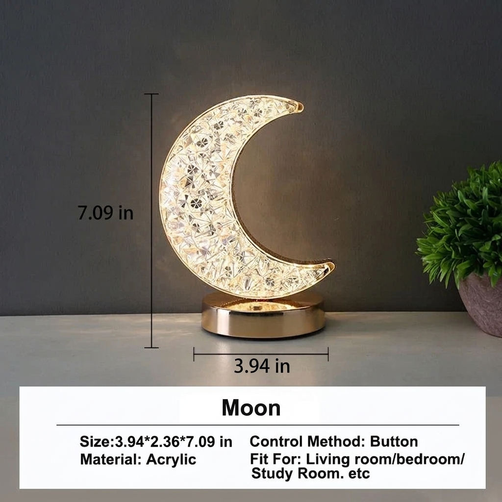 Crystal Night Light with Engraved Design – Dimmable, Three Light Colors – Image 10