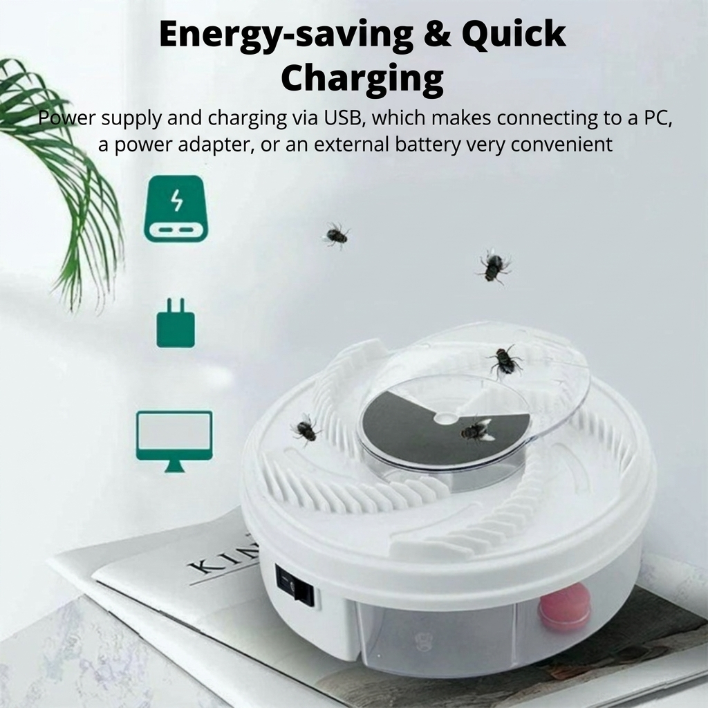 Electric Fly Trap with Rotating Arm – Five Bait Chambers, Quiet Motor – Image 4