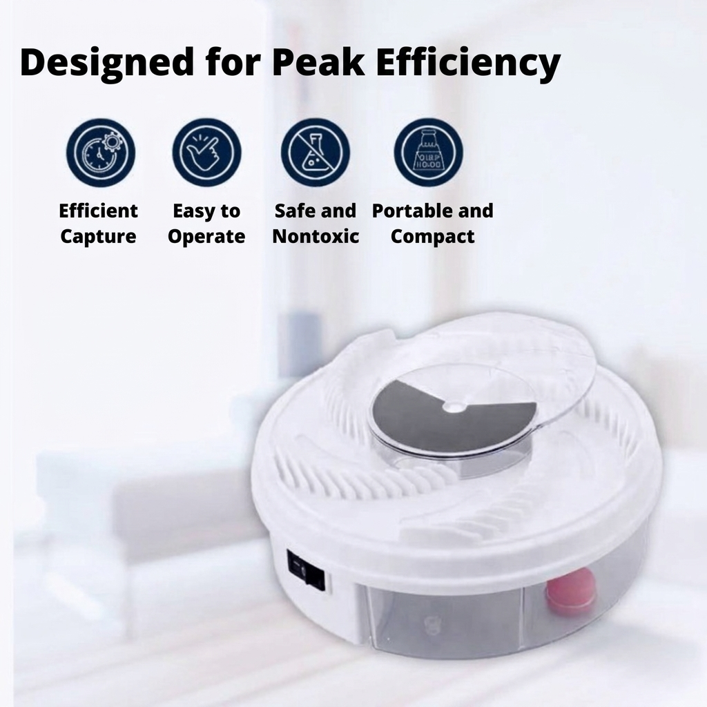 Electric Fly Trap with Rotating Arm – Five Bait Chambers, Quiet Motor – Image 3