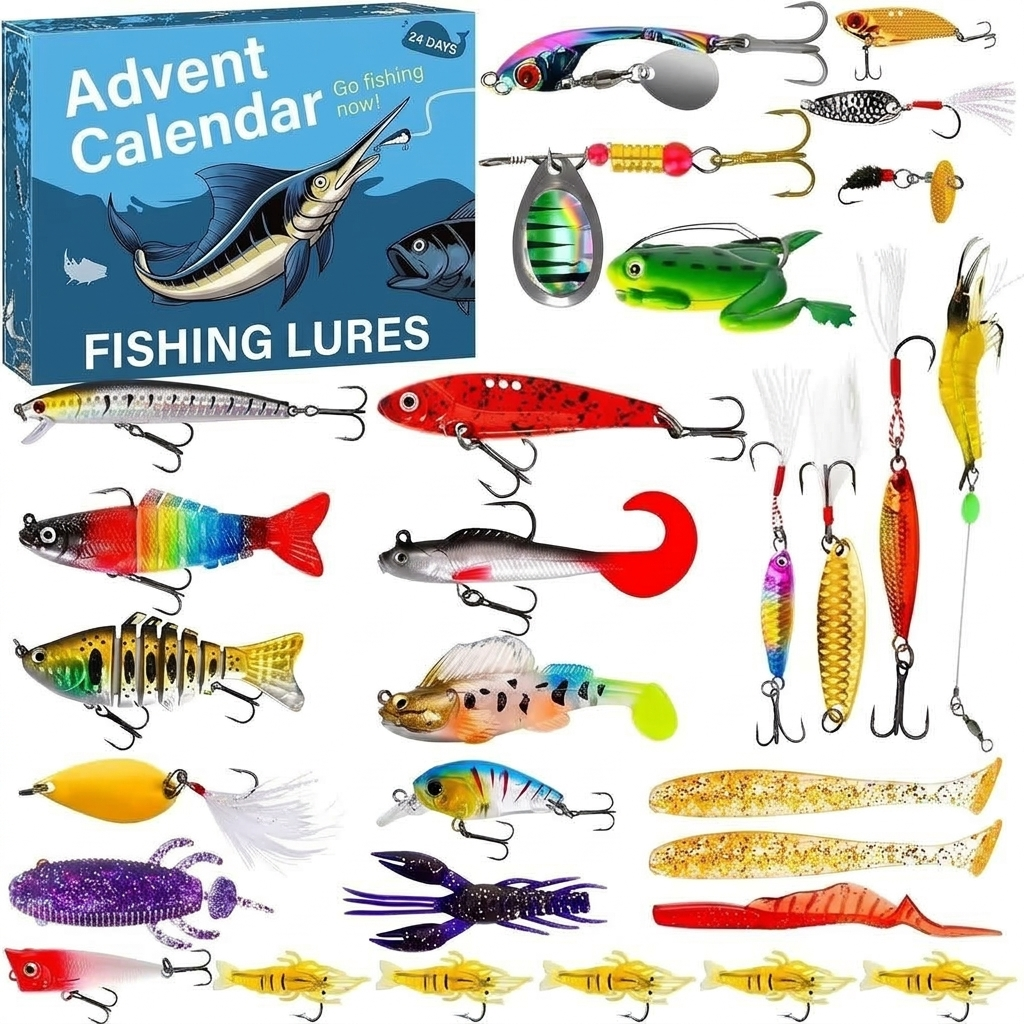 Fishing Lure Advent Calendar 2026 with 24 Artificial Baits – Ready for Spring on the Water – Image 1