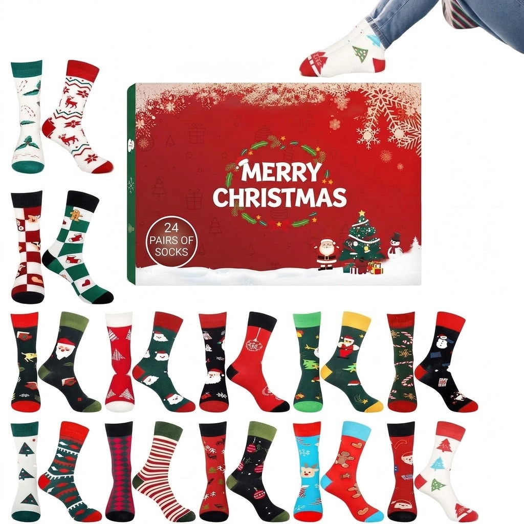 Christmas Sock Advent Calendar 2026 with 24 Pairs – A Fresh Pair Every December Morning – Image 3