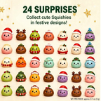 Squishy Advent Calendar 2026 with 24 Slow-Rising Figures – Soft Holiday Toys to Squeeze – Image 3