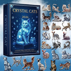 Cat Advent Calendar with 24 Crystal-Look Acrylic Cats – A Different Breed Each Day – Image 1