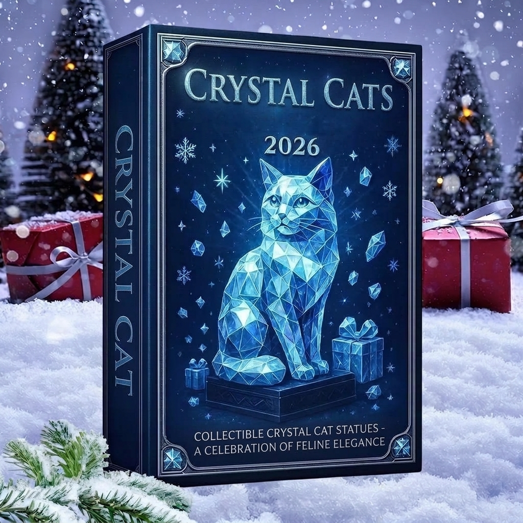 Cat Advent Calendar with 24 Crystal-Look Acrylic Cats – A Different Breed Each Day – Image 2