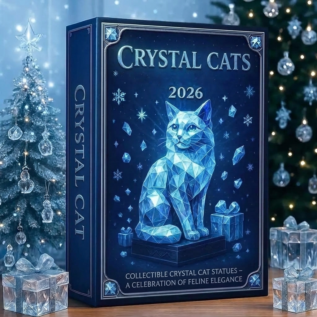 Cat Advent Calendar with 24 Crystal-Look Acrylic Cats – A Different Breed Each Day – Image 4