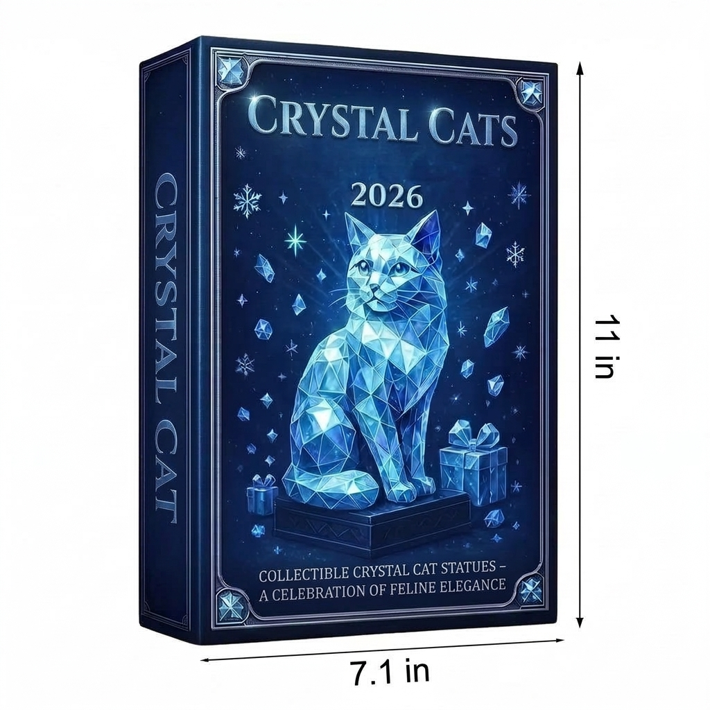 Cat Advent Calendar with 24 Crystal-Look Acrylic Cats – A Different Breed Each Day – Image 6