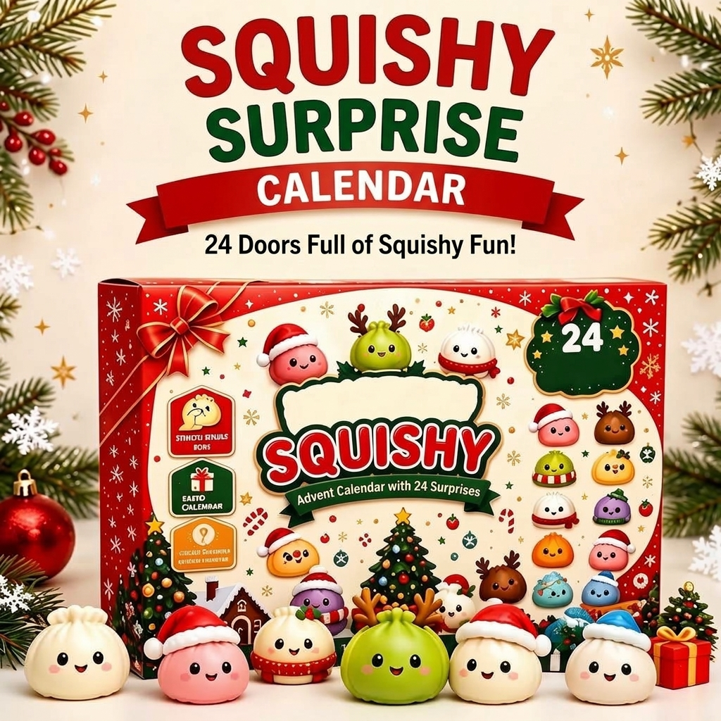Squishy Advent Calendar 2026 with 24 Slow-Rising Figures – Soft Holiday Toys to Squeeze – Image 4