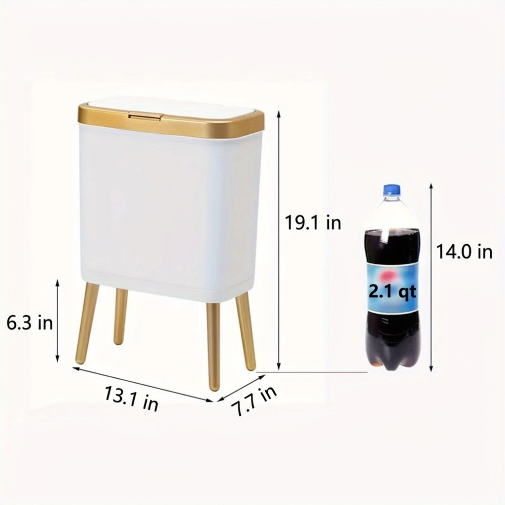 Slim Trash Can with Flip Lid on Feet – Fits the Gap Beside a Cabinet – Image 12