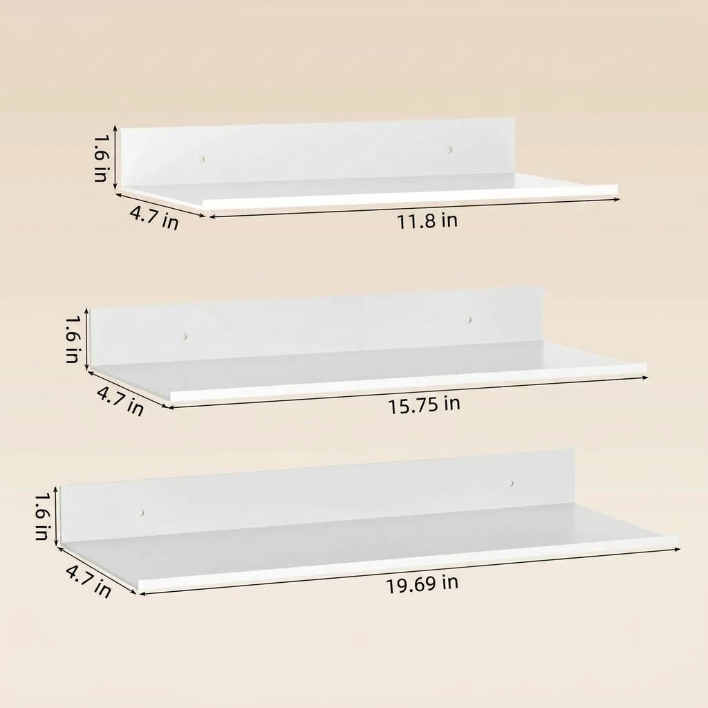 Metal Floating Wall Shelf with Hidden Bracket – Holds 22 lb – Image 4