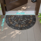 Half-Round Mosaic Door Mat in Woven Polyester – Stone Look That Won't Wear Off – Image 2
