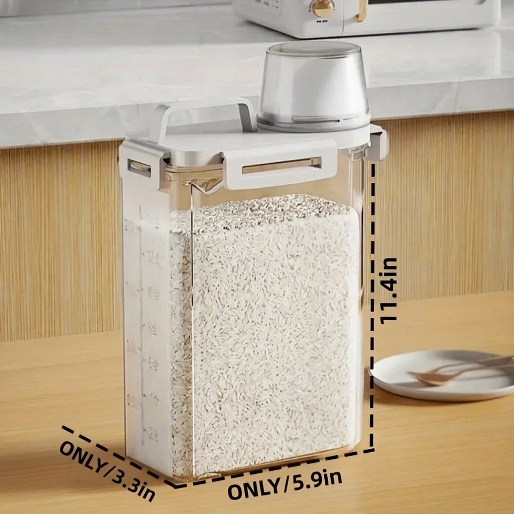 Dry Food Dispenser with Measuring Cup – 2.6 qt, Airtight – Image 4