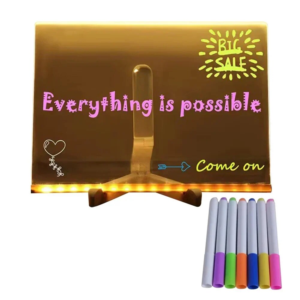 LED Dry Erase Board – Illuminated Writing and Artwork Display
