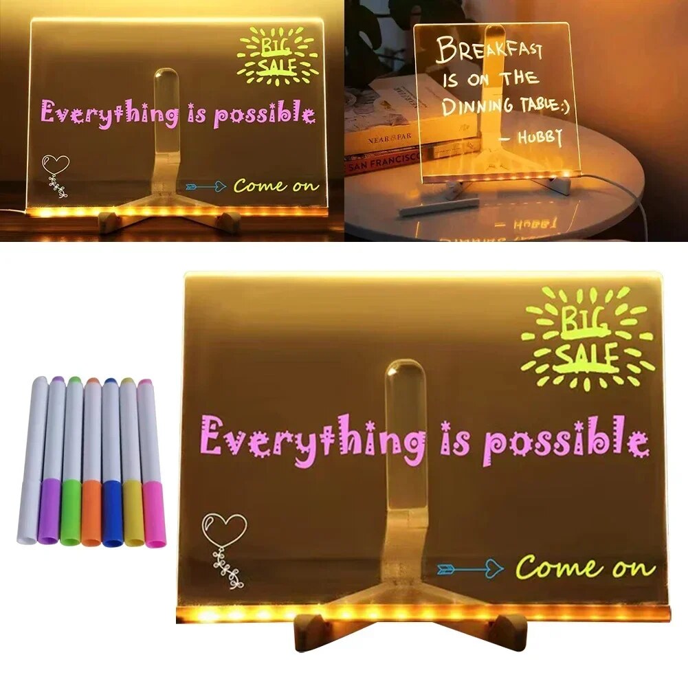 LED Dry Erase Board – Illuminated Writing and Artwork Display